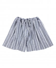 Wide Stripe Skirt Pants [Blue]