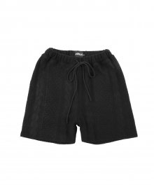 Cable Stitch Knit Shorts [Black]
