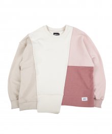 Oversized Mixed Sweatshirt [Pink]