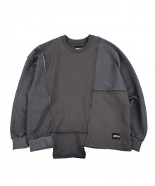 Oversized Mixed Sweatshirt [Charcoal]