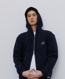 NOTE ZIP UP HOODIE-DEEP NAVY