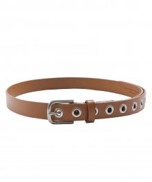 EYELET LEATHER BELT brown