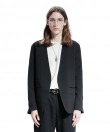 COLLARLESS BLAZER black