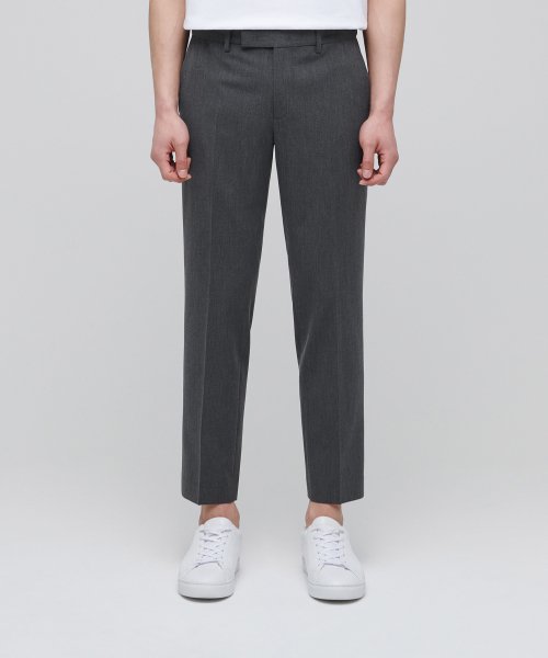 무신사 스탠다드(musinsastandard) 라이트웨이트 테이퍼드 히든 밴딩 크롭 슬랙스 [미디엄 그레이]