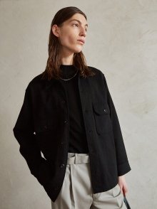 Cotton Shirts Jacket (Black)