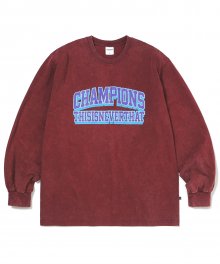 Acid Washed L/SL Top Burgundy (SS20)