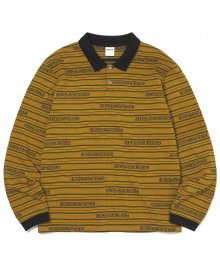 Jacquard L/SL Jersey Polo Mustard