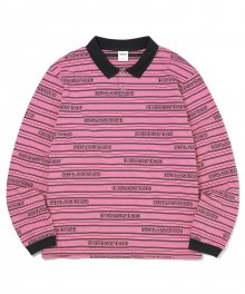 Jacquard L/SL Jersey Polo Pink