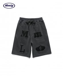 [Mmlg] MMLG SWEAT HALF PANTS (CHARCOAL BLACK)