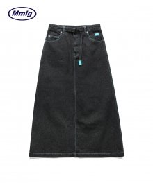 [Mmlg] DENIM SKIRT (WASHED BLACK)