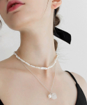 위트홀리데이(WIT-HOLIDAY) Clear stone paerl necklace [Silver925]