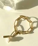 위트홀리데이(WIT-HOLIDAY) Gold chain Pearl bracelet [silver925]
