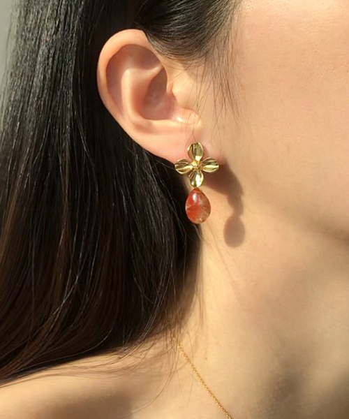 Sunstone earring
