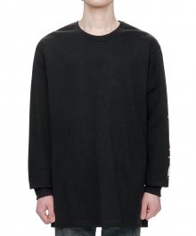 [K231BK] 시그니처 롱 슬리브 티셔츠 - 블랙
