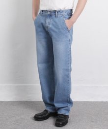 Wide Regular Denim Pants [Light Blue]