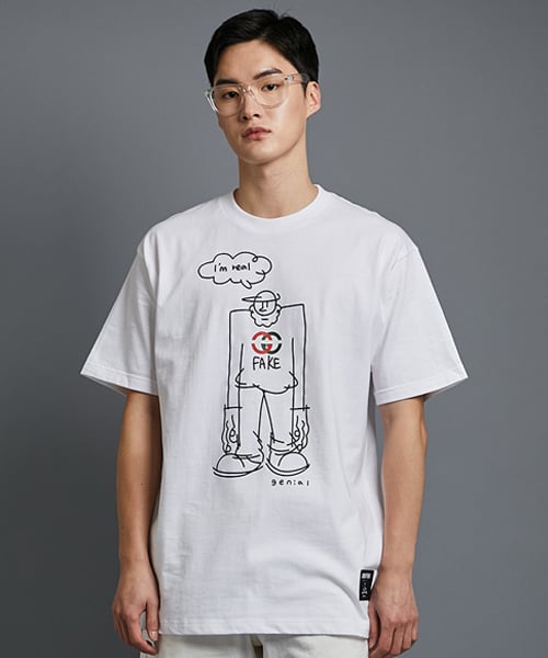 컨셉츄얼(conceptual) [컨셉츄얼X제니얼] 샤찌 반팔티_WHITE