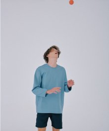 PREMIUM SQUARE COTTON T-SHIRTS L/S_PASTEL BLUE