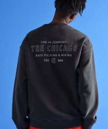 시카고 피그먼트 스웨트셔츠 블랙 차콜
