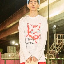 The Cat Face Long Sleeve T-Shirt - WHITE