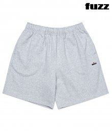 FUZZ R LOGO SWEAT SHORTS heather gray