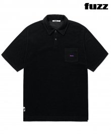 FUZZ TERRY POLO SHIRT black