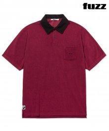 FUZZ TERRY POLO SHIRT burgundy