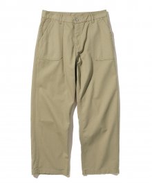 cotton fatigue pants wide fit beige