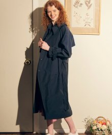 Ring Buckle Trench Coat_ Navy