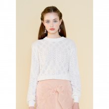 punching pullover knit (cream)