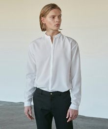 Silky Stand Shirt_Ivory