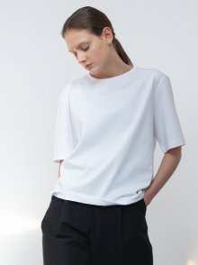over-fit round t-shirt (white)