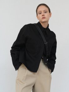 cotton short jacket (black)