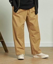 WIDE ONE TUCK CHINO PANTS _ BEIGE