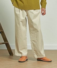 WIDE ONE TUCK CHINO PANTS _ IVORY