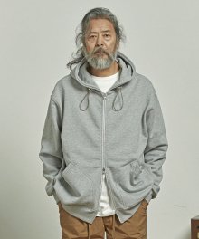 HEAVYWEIGHT STRING ZIP UP HOODY _ GRAY