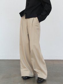 single wide pants (beige)