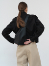 fake leather sling bag (black)