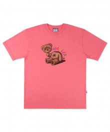 Balloon Bear 오버핏 반팔 티셔츠 AS703 (coral pink)