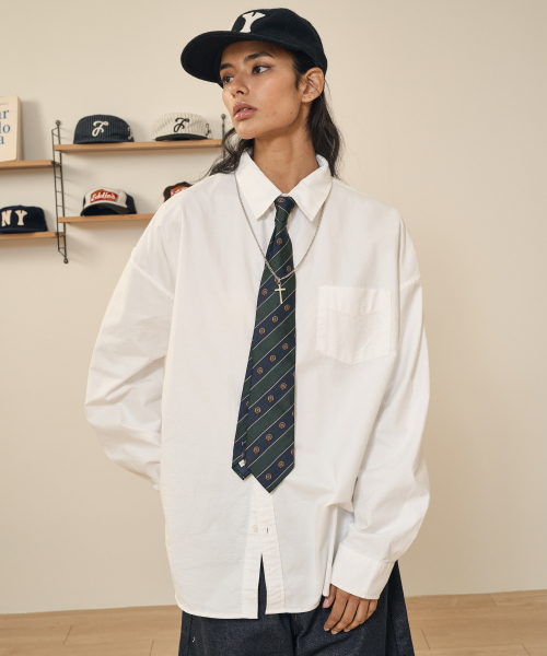 테이크이지(takeasy) 솔리드 옥스포드 오버셔츠(화이트)