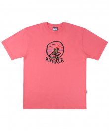 Summer Bear 오버핏 반팔 티셔츠 AS712 (coral pink)