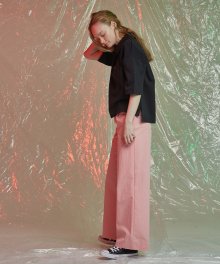 WIDE COTTON PANTS PINK