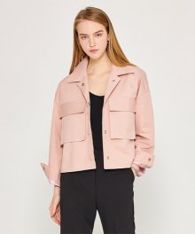 Crop pocket jacket - pink
