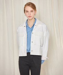 Crop pocket jacket - white