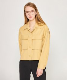 Crop pocket jacket - yellow