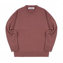 ROUND KNIT SWEATER_RED BEAN