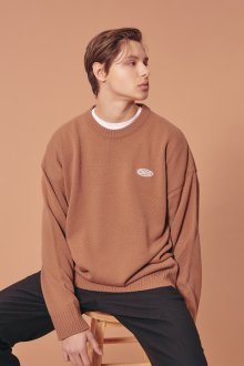 WAPPEN ROUND KNIT SWEATER_CAMEL