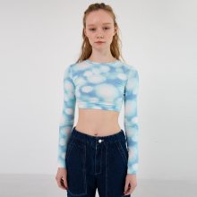 Waterdyed Crop T-shirt [Blue]