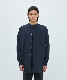 RELAXED LONG SHIRT-NAVY