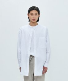 RELAXED LONG SHIRT-WHITE