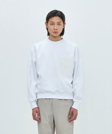 BIG POCKET OVERSIZE SWEATSHIRT-WHITE